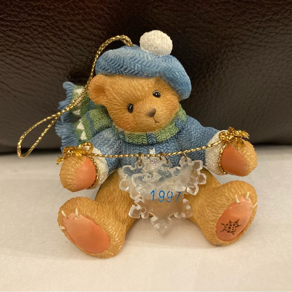 (3 for $40) CHERISHED TEDDIES Teddy With Snowflakes, Dated 1997